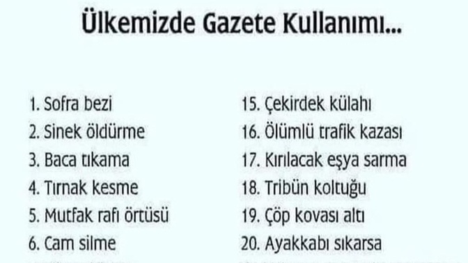 Gazete'yi ne için kullanıyorsunuz?