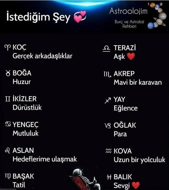 Senin burcunun istediği şey nedir?