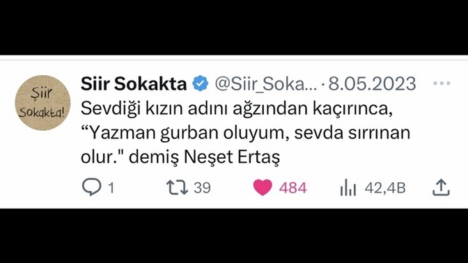 Şairden şarkıdan türküden kitaptan replikten fark etmez güzel bir söz bırakalım mı?