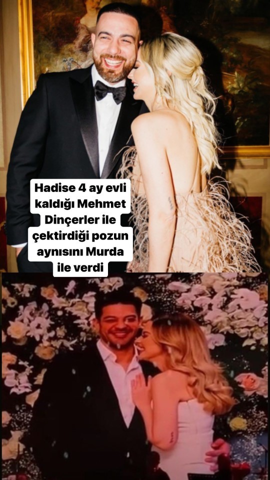 Hadise, eski eşi Mehmet Dinçerler ile verdiği pozun aynısını Murda ile verdi. Siz sevgilinizle verdiğiniz aynı pozu başka biriyle de verir misiniz?