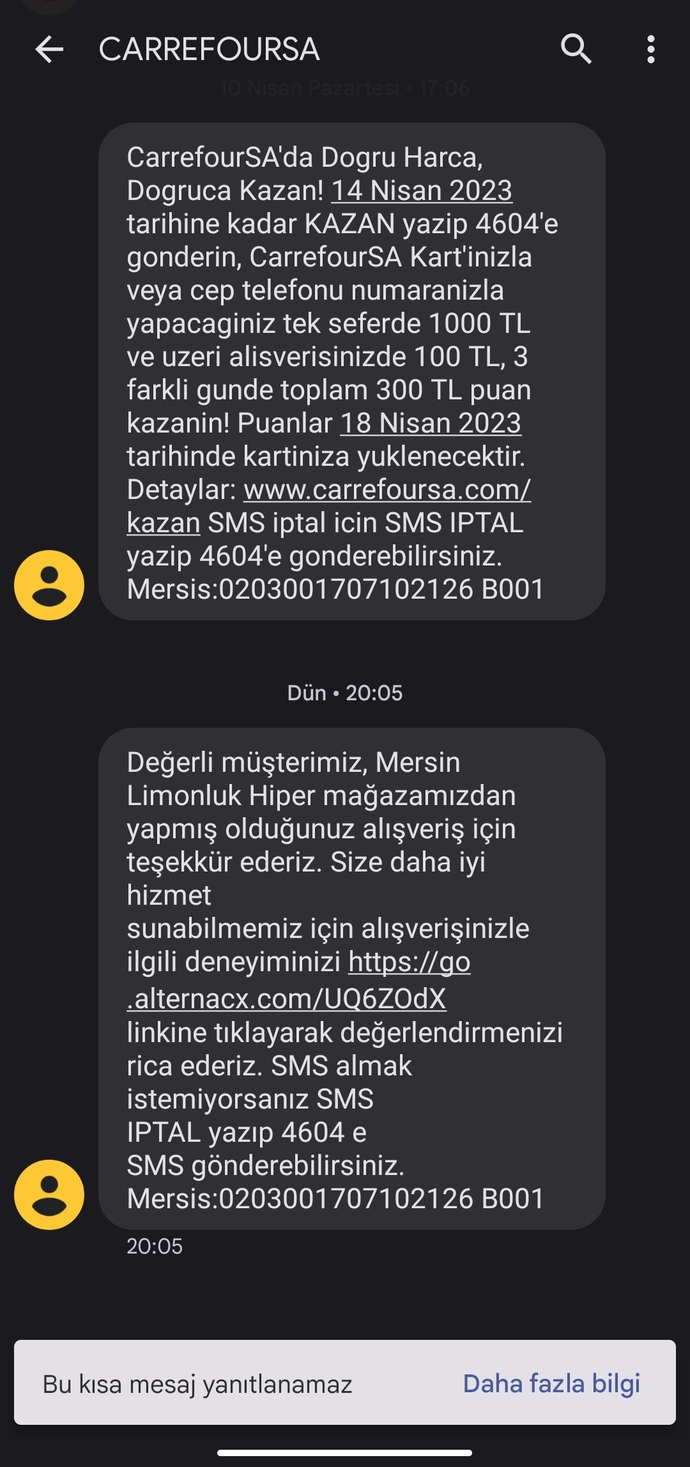 En son aldığınız mesaj nedirr?