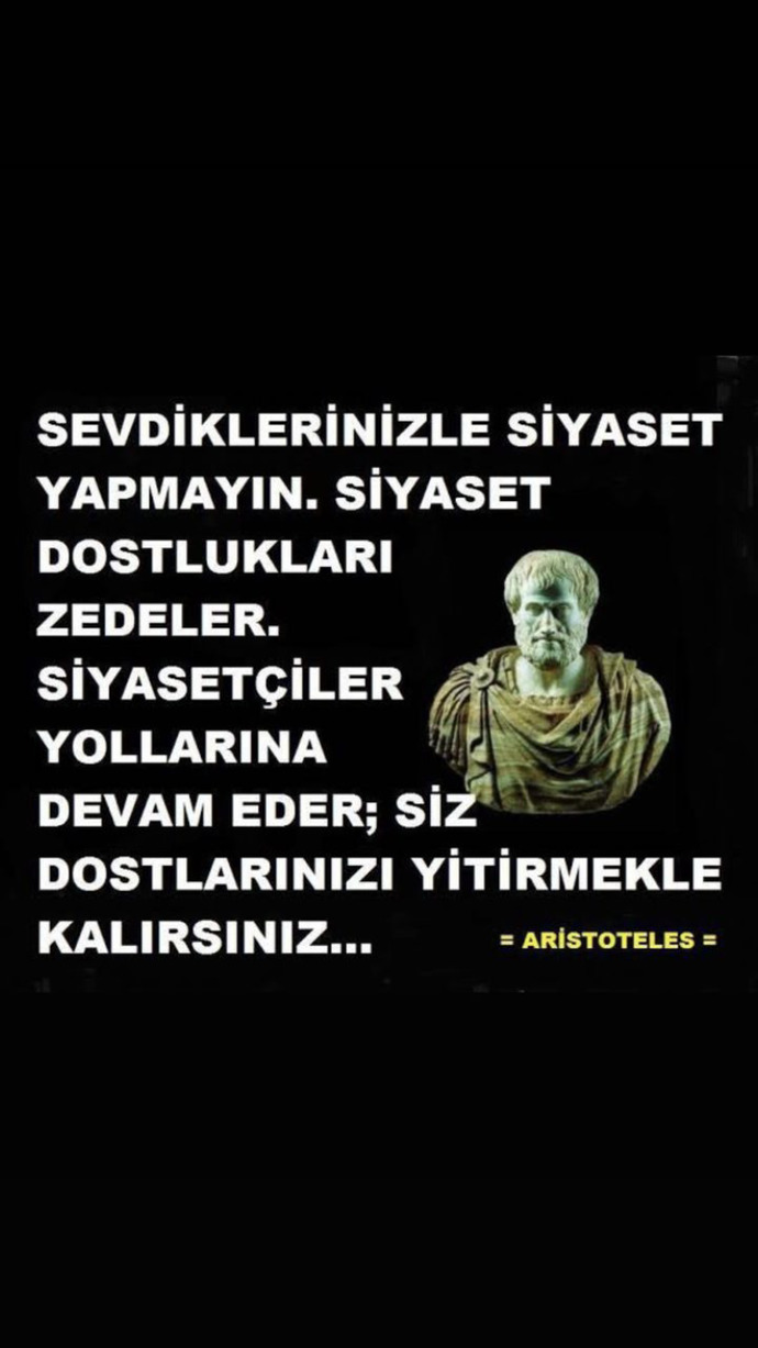 Sevdiğim çocuk böyle bi görsel paylaşmış? Aristo’nun böyle bir sözü olabilir mi yoksa çocuk biraz slak mı? Soğumalı mıyım?