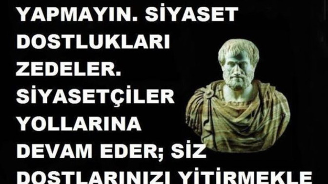 Sevdiğim çocuk böyle bi görsel paylaşmış? Aristo’nun böyle bir sözü olabilir mi yoksa çocuk biraz slak mı? Soğumalı mıyım?