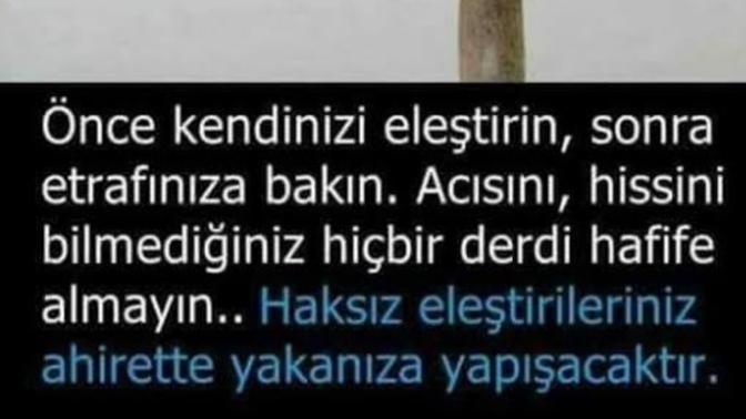Birisini eleştirirken aynaya bakıyor musunuz?