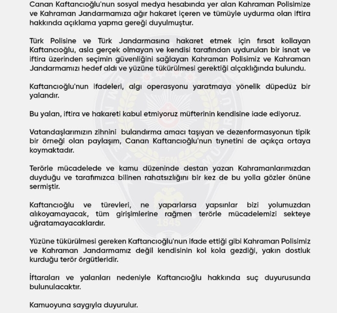 Canan Kaftancıoğlunu sever misiniz? Son yaptığı açıklamalar polislerimize karşı bir hakaret suçu değil mi?
