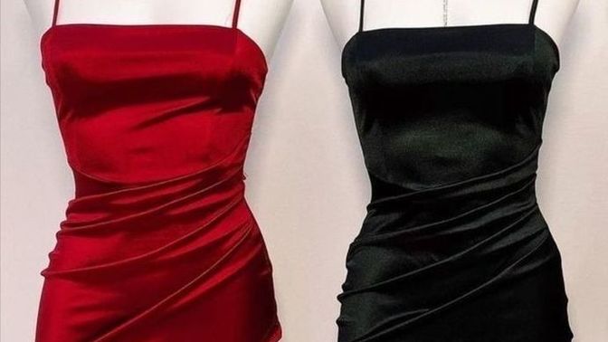 Bu elbisenin kırmızısı mı yoksa siyahı mı bir kadına daha çok yakışır?