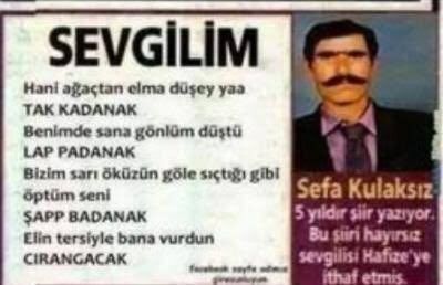 Sevgilinize şiir yazar mısınız?