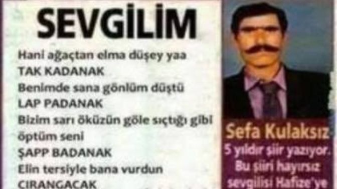 Sevgilinize şiir yazar mısınız?