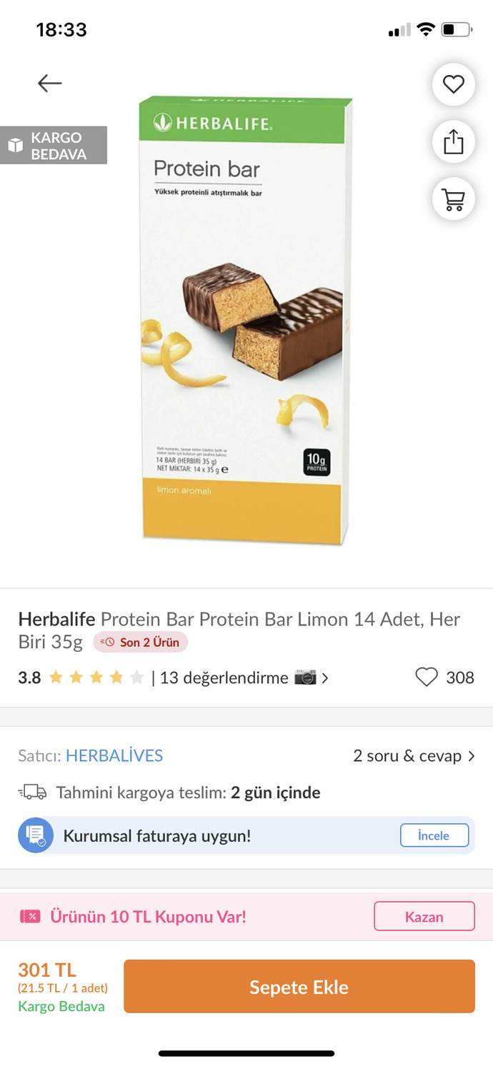 Her gün bu protein bardan yiyorum, kilo yapar mı?