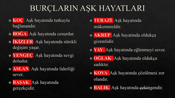 Burçların aşk hayatları nasıldır?