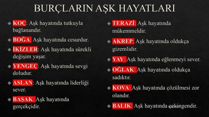 Burçların aşk hayatları nasıldır?
