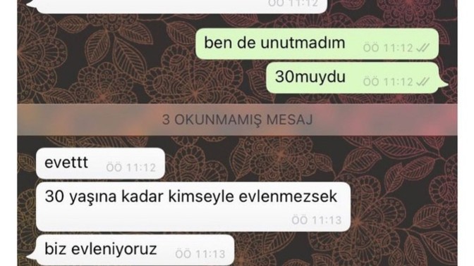 30'unuza kadar evlenmezseniz, evlenmek için sözleştiğiniz biri var mı?