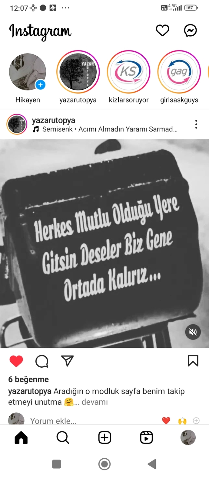 Ekrana düşen o anlamlı yazı...