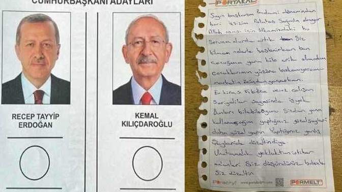 Erdoğan'a oy veren vatandaş zarfa Erdoğan'a yazdığı mektubu da koydu. Sen olsan Erdoğan'a ne yazardın?