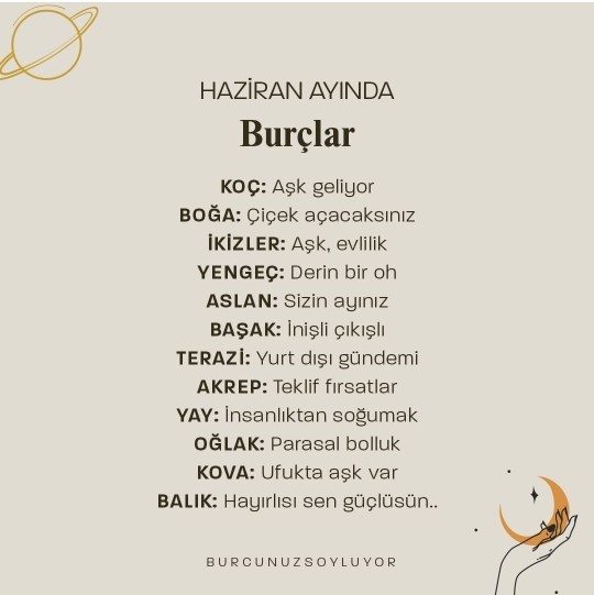 Haziran ayında sizi ne bekliyor?