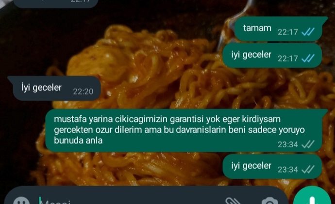 Kavga ettikten sonra yazdim?