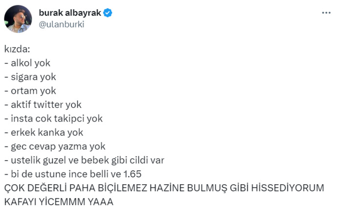 Bir Twitter kullanıcısı kendi ideal kadın listesini hazırlamış. Siz bu ideallere uyuyor musunuz, peki sizin ideal partner listeniz nasıl?