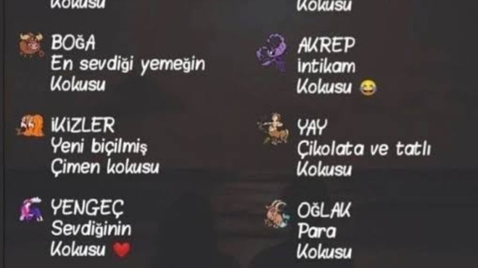 Burcunuza göre sevdiğiniz koku nedir?