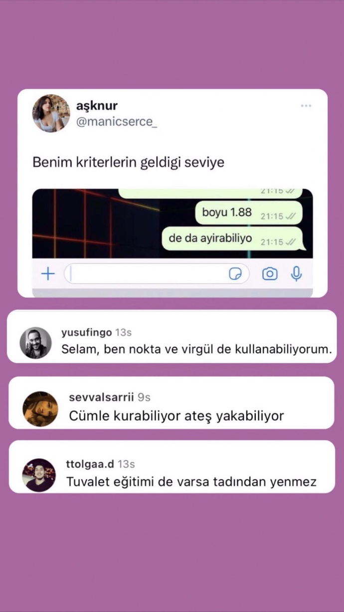 Yaş ilerledikçe kriterleriniz azalıyor mu, artıyor mu?
