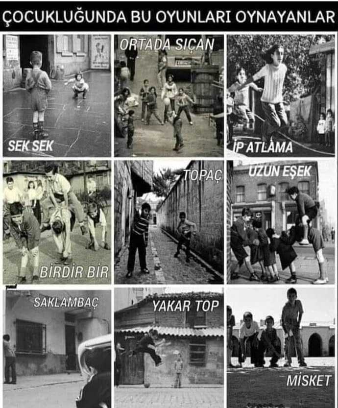 Çocukluğunuzda bu oyunlardan hangisini cok oynadınız?