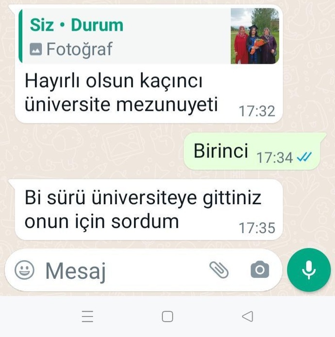 İlk üniversitemi bırakıp ikincisini okudum, akrabamız böyle bir şey yazmış. Ne cevap vermeli?