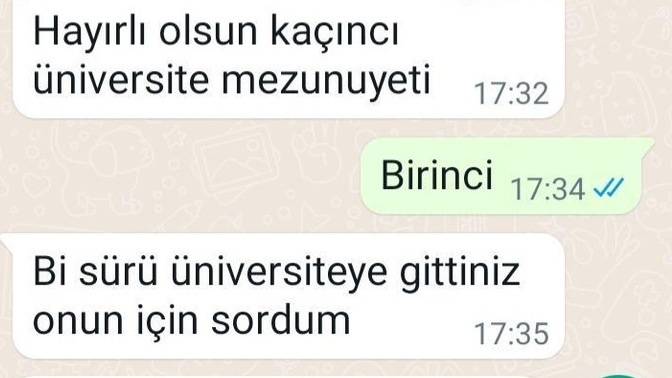 İlk üniversitemi bırakıp ikincisini okudum, akrabamız böyle bir şey yazmış. Ne cevap vermeli?
