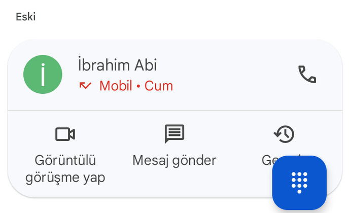 Bu işaret bana gelen arama mı, yoksa benim o kişiyi aramamı mı temsil ediyor?