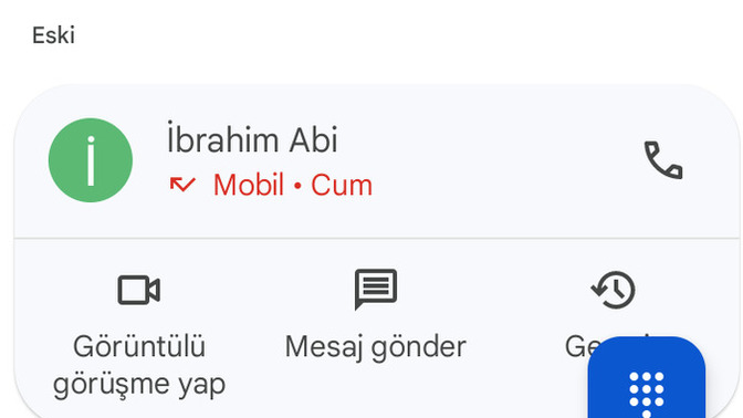 Bu işaret bana gelen arama mı, yoksa benim o kişiyi aramamı mı temsil ediyor?