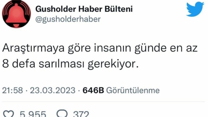 Bugün kaç defa sarıldınız?
