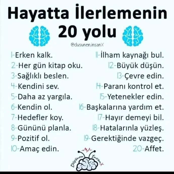 Görsele göre hayatta ilerlemek için hangilerini yapıyorsunuz?