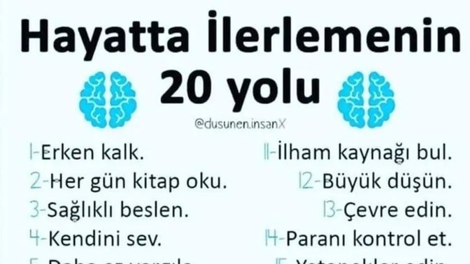 Görsele göre hayatta ilerlemek için hangilerini yapıyorsunuz?