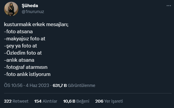 Size göre kusmalık erkek mesajları nedir?