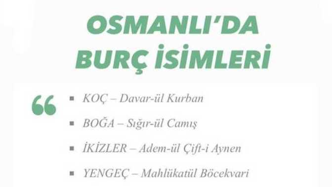 Osmanlıda Burç İsimleri?