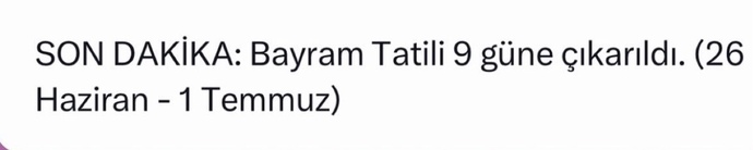 Bayram tatili 9 güne çıkarıldı! Bayram programınız var mı?