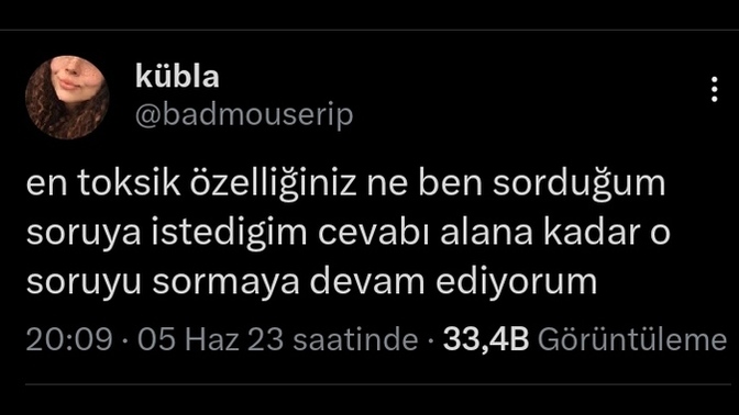 En toksik özelliğiniz ne?