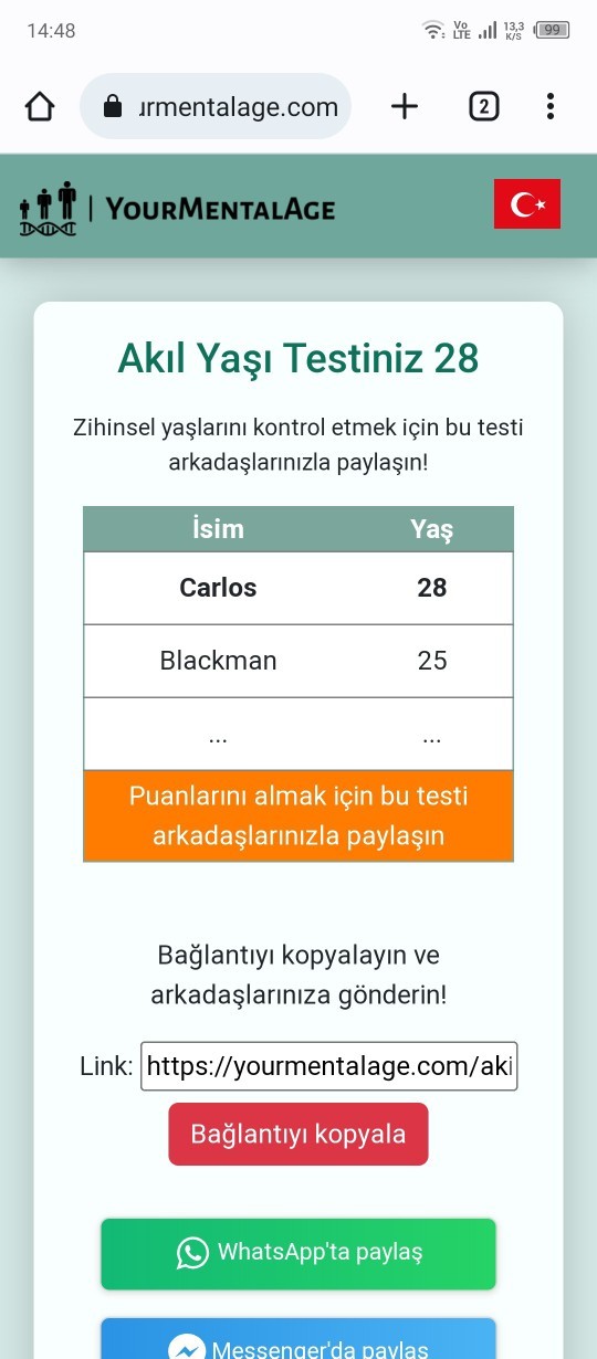 Teste göre akıl yaşınız kaçtır?
