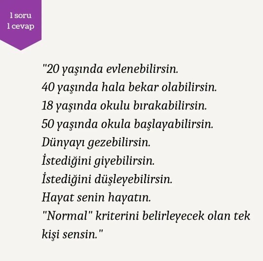Hayatında en büyük kriterin nedir, nelerdir?