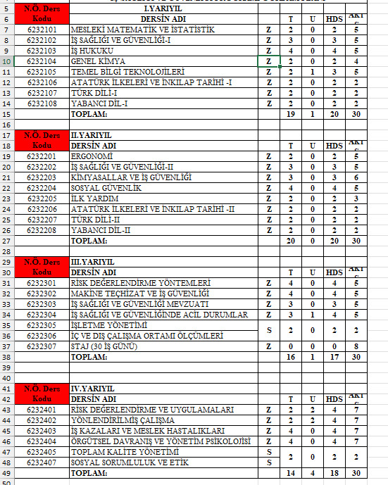 ŞU ANKİ OKULUMUN MÜFREDATI
