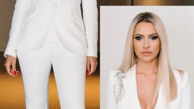 Hadise'nin beyaz takım elbisesi güzel mi?