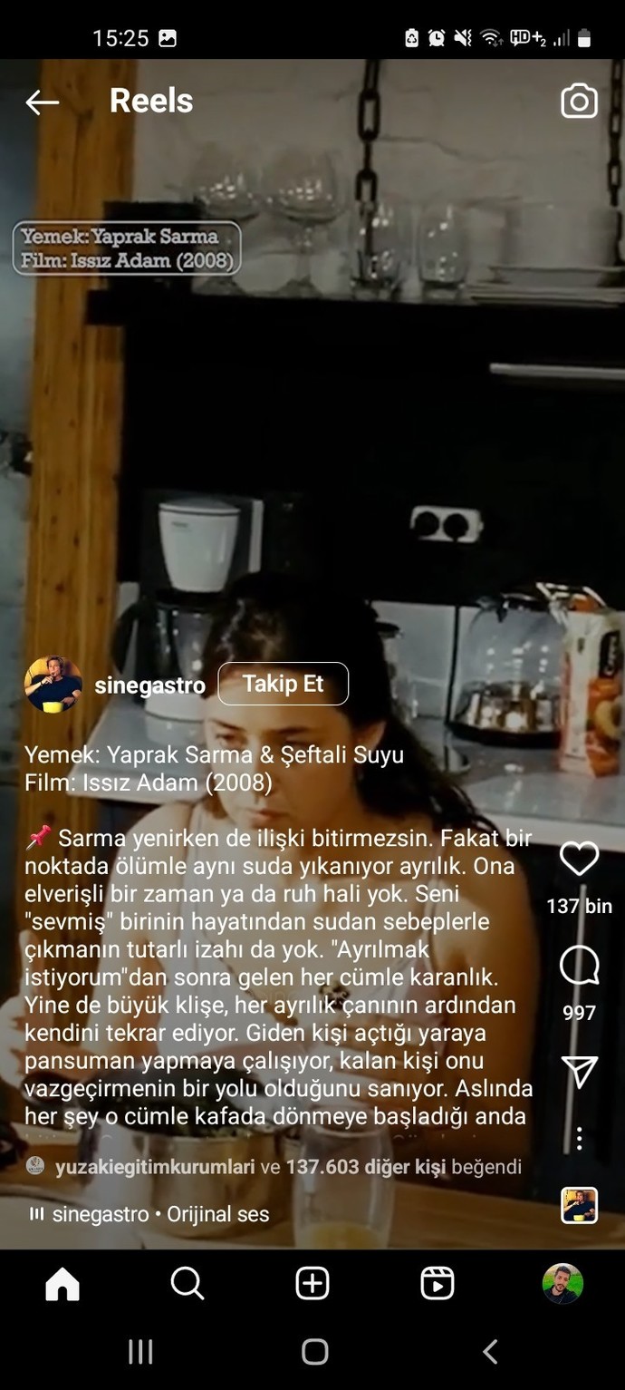 Hangi filmi hayatınızın bir kısmına örnek gösterebilirsiniz?