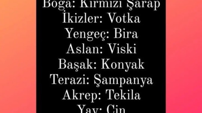 Burcuna göre hangi içkisin hangi içkiyi tercih ederdin?
