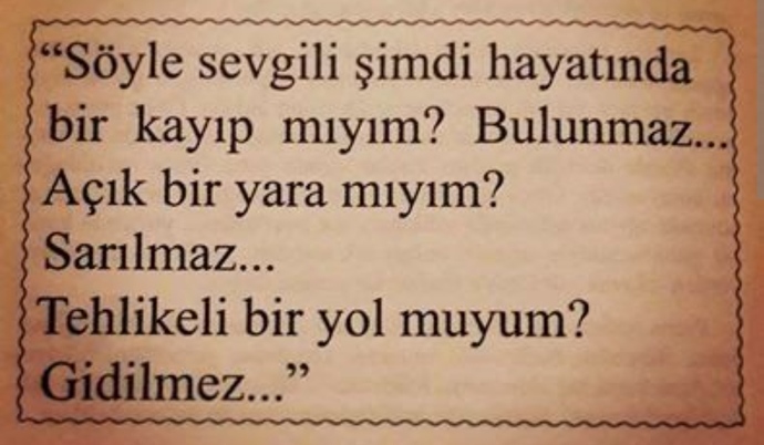 Kendi sevgilin sen olsan, neden ayrılırsın?