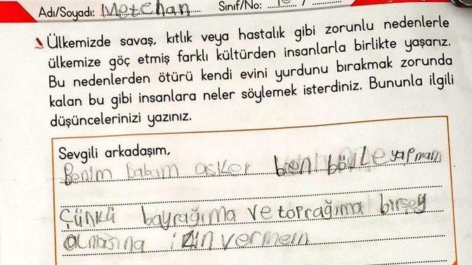 1. sınıf öğrencisi Metehan'ın mülteci güzellemesi yapan dezafermasyona verdiği cevap gündem oldu cevabını nasıl buldunuz siz?