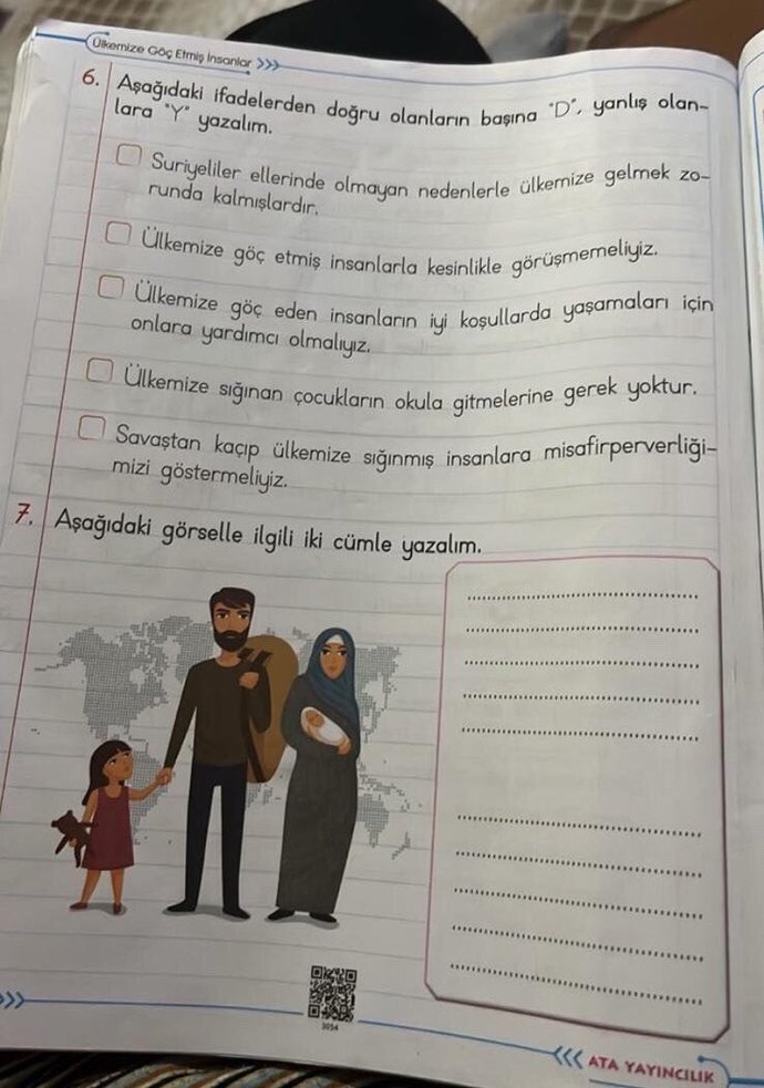 Eğitimde çocuklara planlı şekilde Suriyelileri sevdirme skandalları son gaz devam ediyor yeni milletimiz artık hayırlı mı olsun?