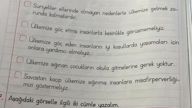Eğitimde çocuklara planlı şekilde Suriyelileri sevdirme skandalları son gaz devam ediyor yeni milletimiz artık hayırlı mı olsun?