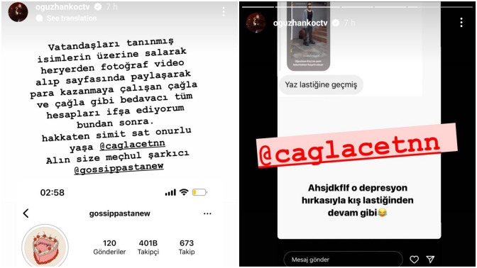Oğuzhan Koç, Instagram'da Gossippastanew adıyla ünlülerin haberlerini yapan kişiyi ifşalamış. Hak etmiş mi sizce?