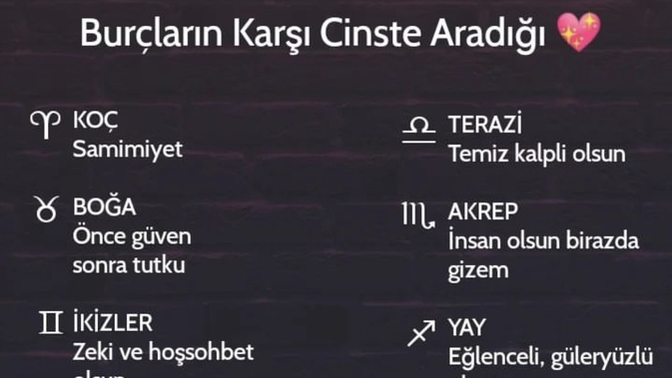 Burcuna göre karşı cinste aradığın nedir?