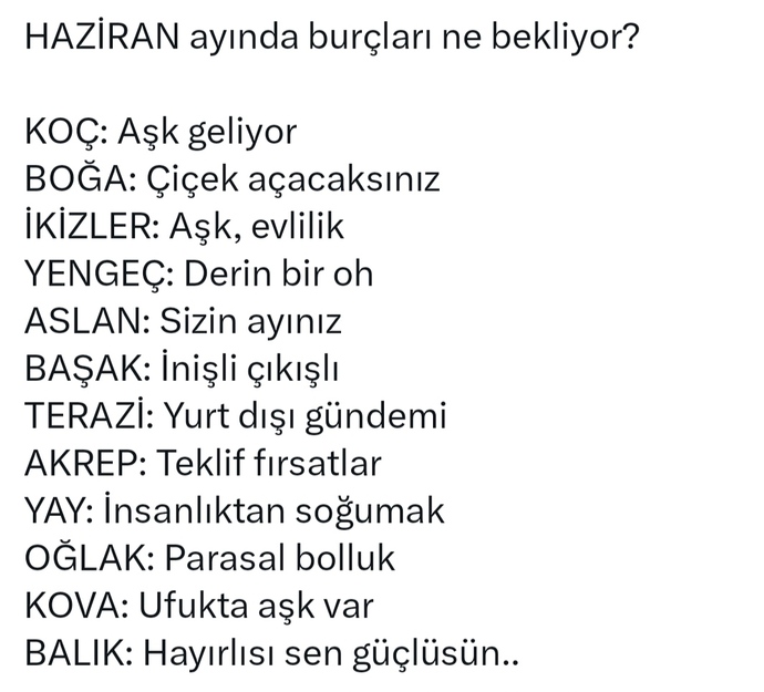 Haziran ayında sizi ne bekliyormuş?