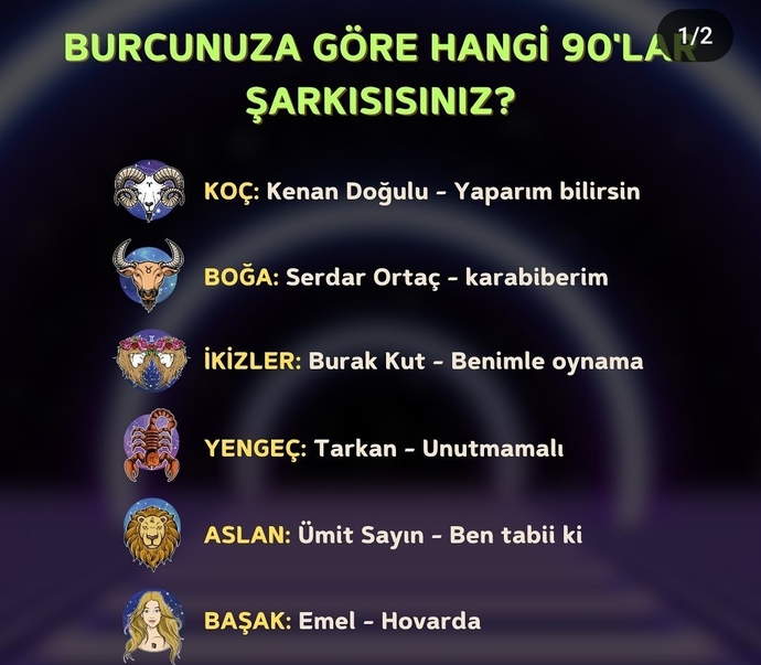Burcunuza göre hangi şarkısınız?