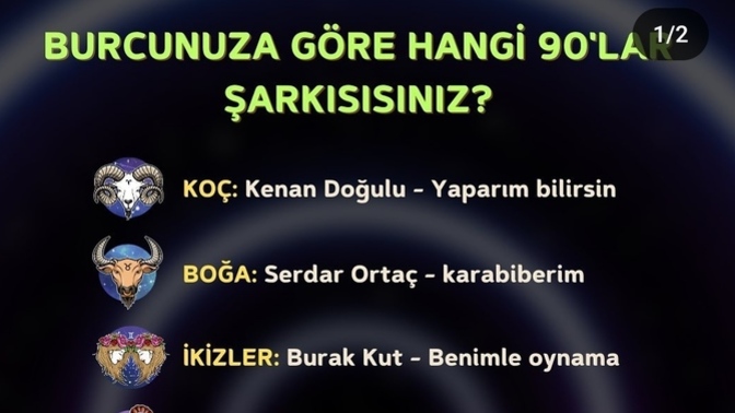 Burcunuza göre hangi şarkısınız?